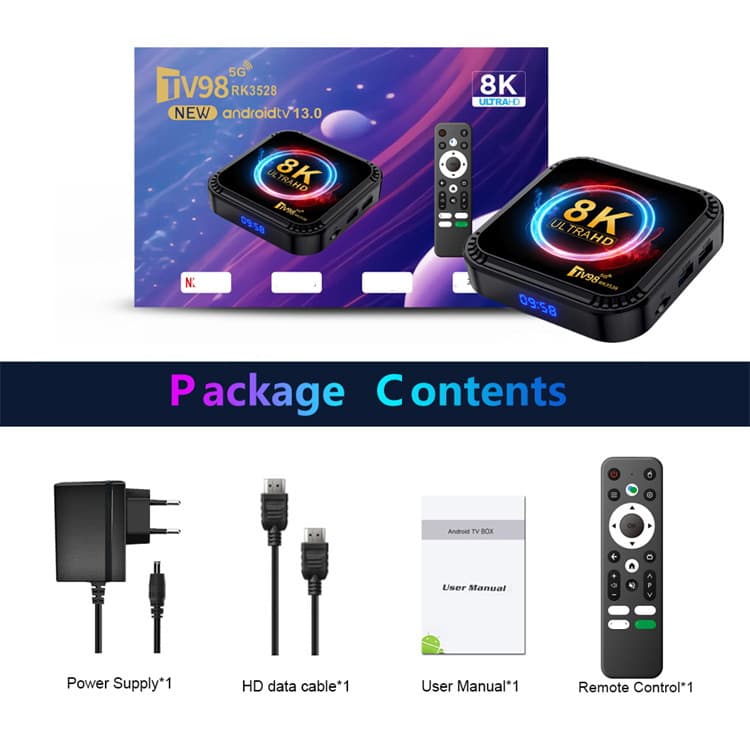 TV98RK3528 TV set-top box Android 13 foreign trade box TV box8K media player 8K HD 4