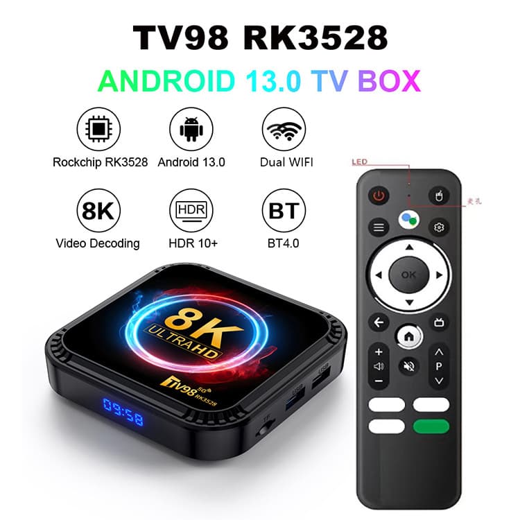 TV98RK3528 TV set-top box Android 13 foreign trade box TV box8K media player 8K HD 1