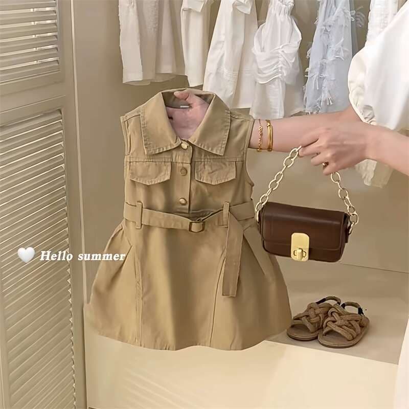 Summer dress with sleeves sleevless, design girl's skirt, sleevless dress, children's clothing, trend of season 2