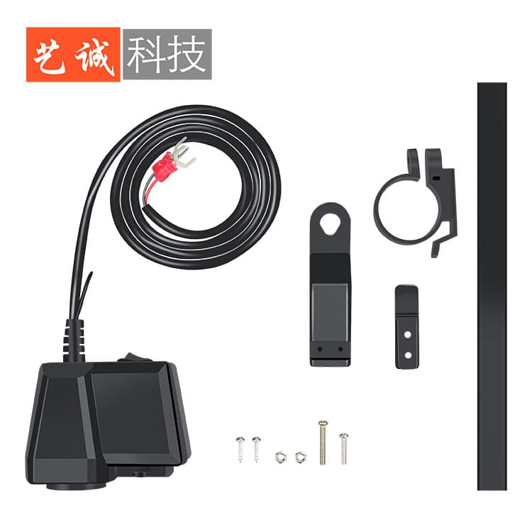 The new motorcycle electric vehicle modification dual USB QCPD fast charge color screen voltage thermometer displays the rear switch 5
