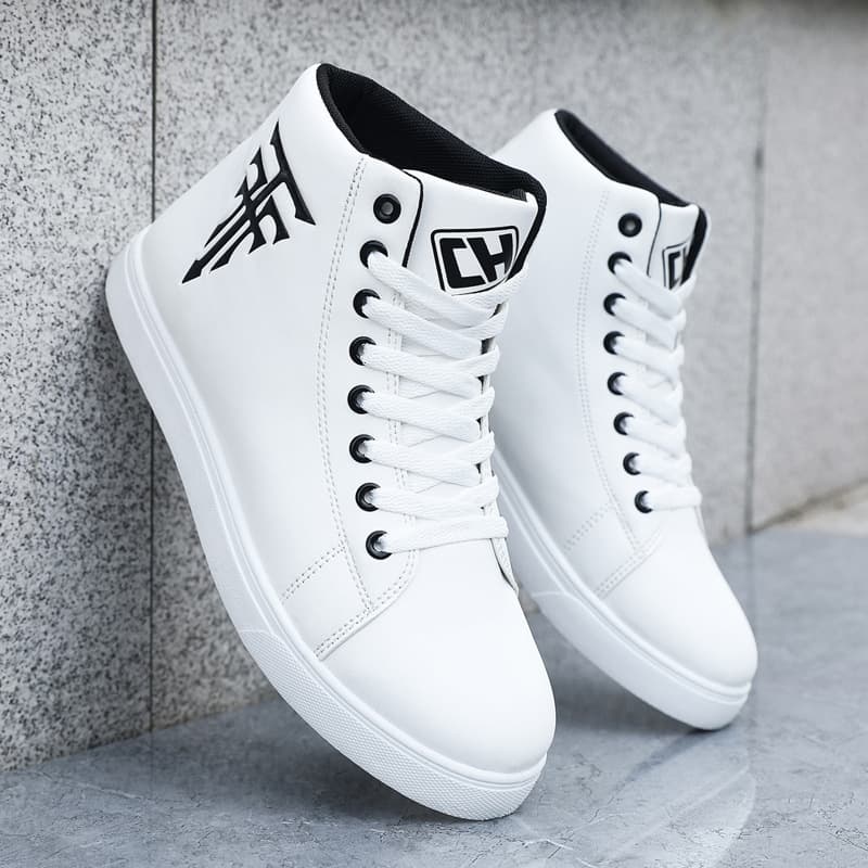 Men's non-slip small autumn white sneakers, suitable for spring and autumn, plus size