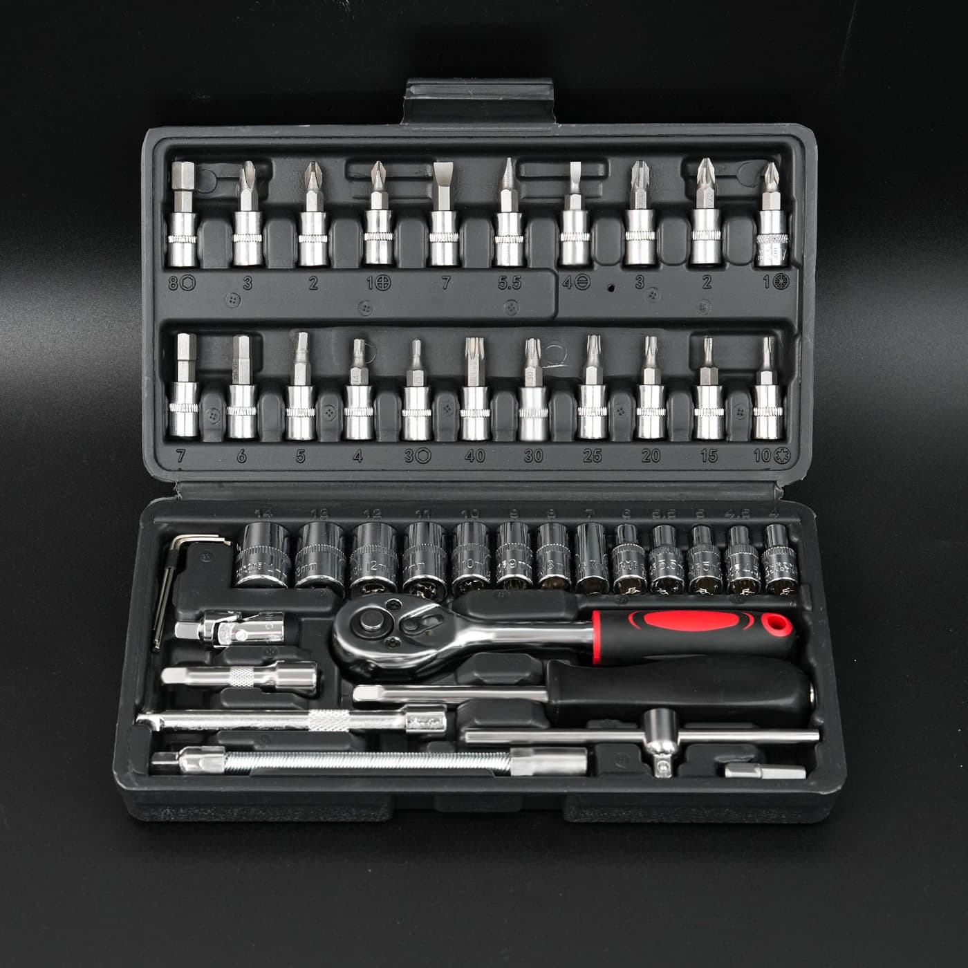 Electric car for repair, universal screwdriver, tools set, 46 pieces 2
