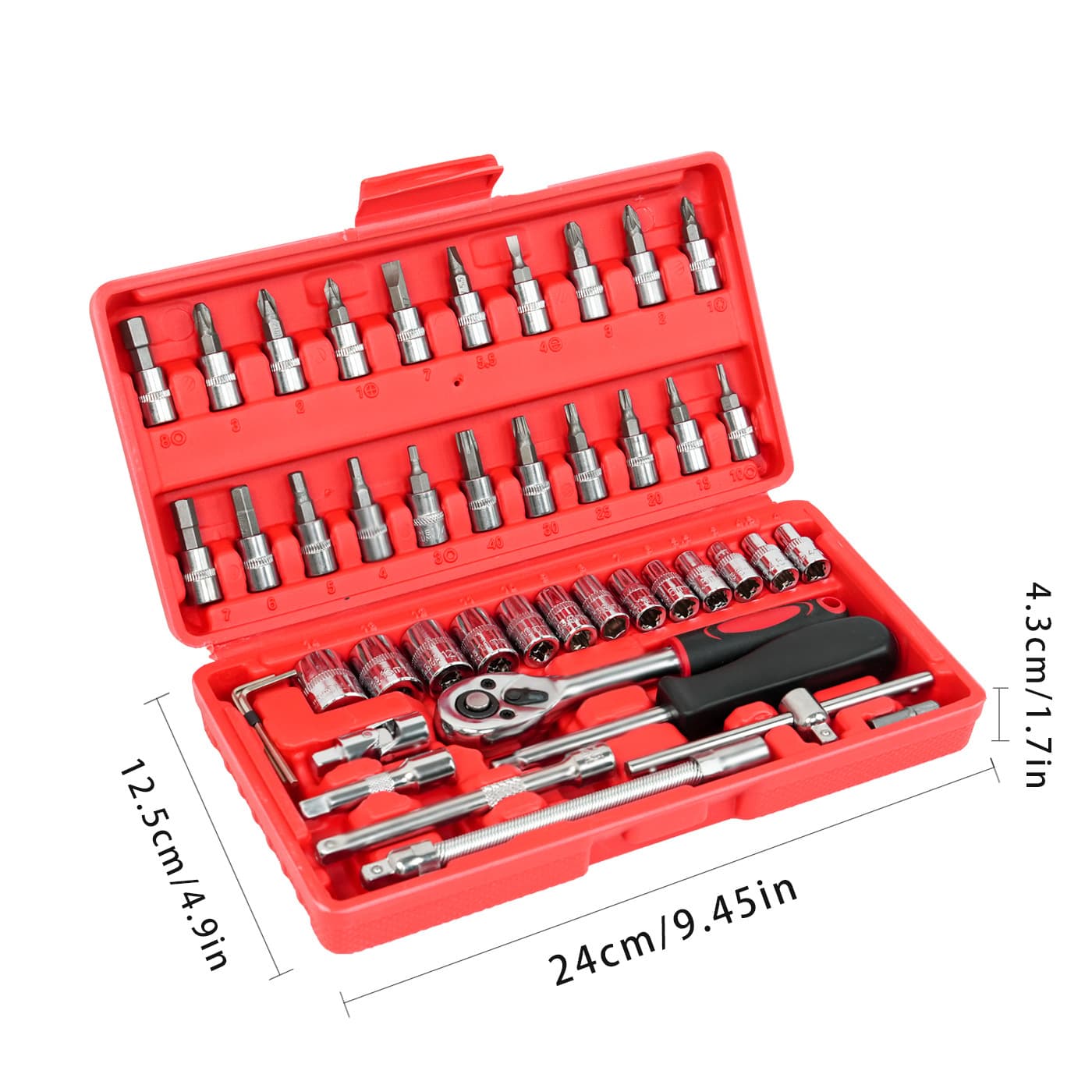 Electric car for repair, universal screwdriver, tools set, 46 pieces 3