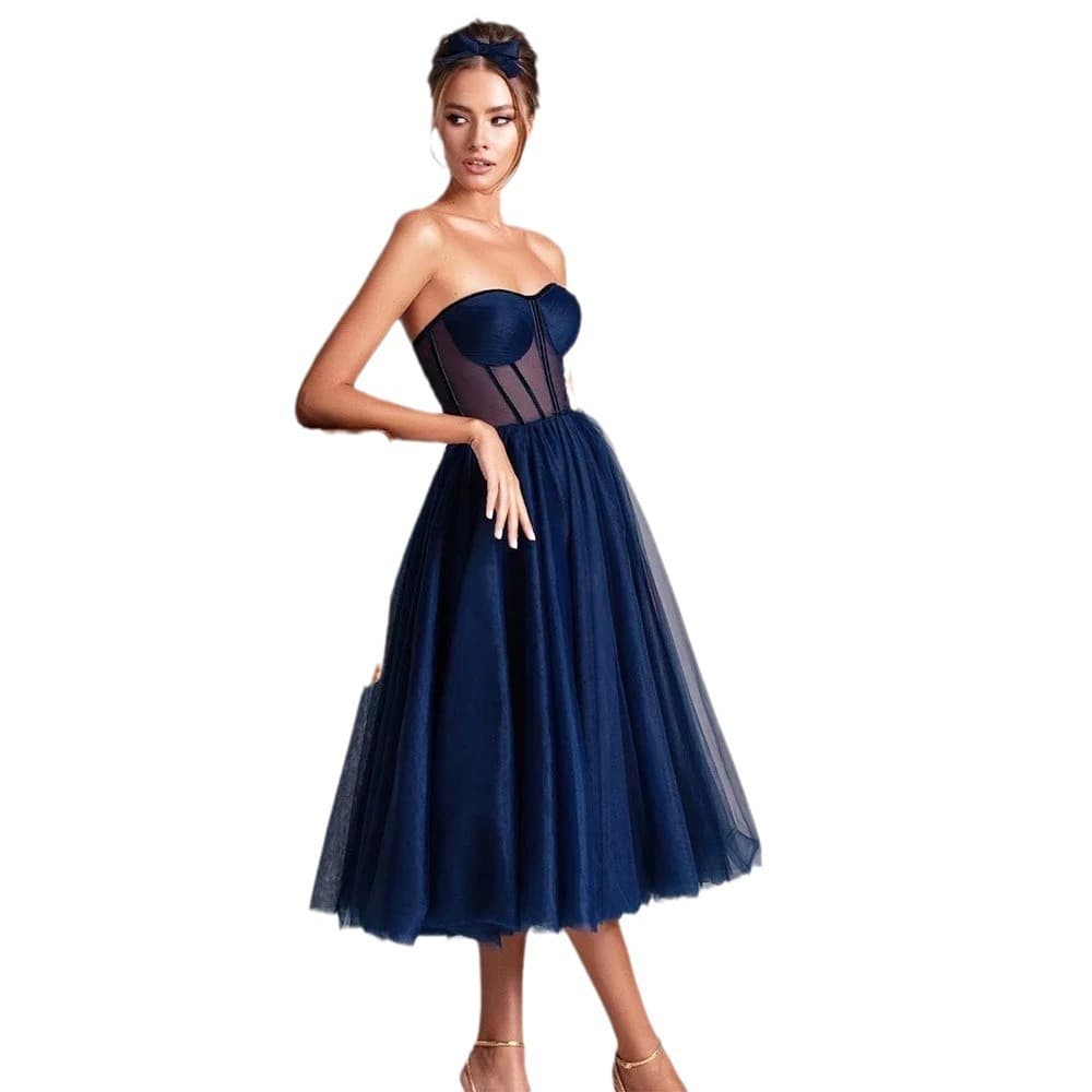 (Cross-border trading), elegant lace evening dress, multicoloured long skirt, bra top, Amazon, graduation party, mid-length 5