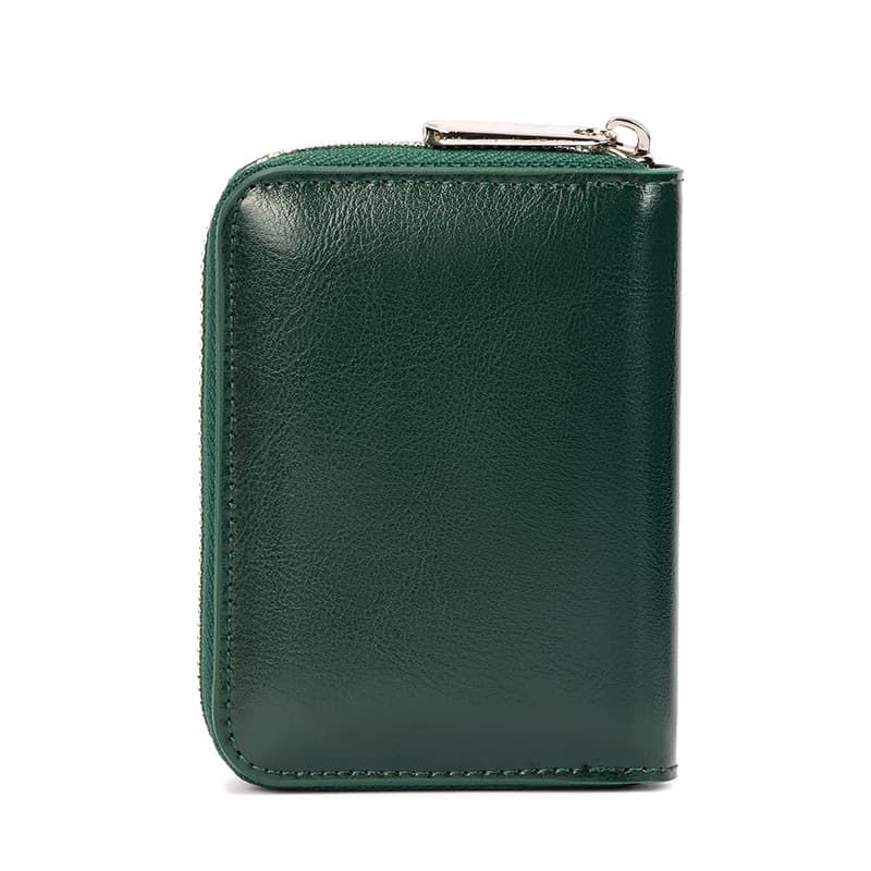 Japanese short women's leather wallet with zipper, coins, organizer bag, genuine leather 5