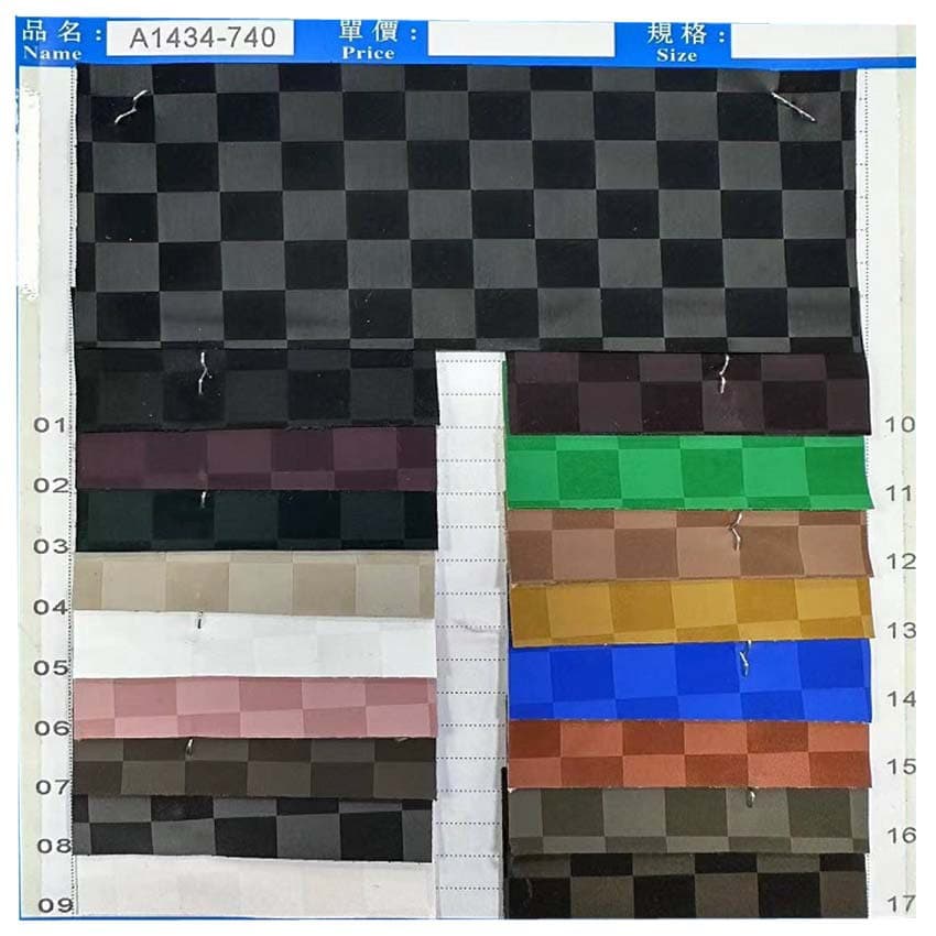 New 0.7MM mercerized small twill plaid pu leather fabric Chinese style silk velvet stretch clothing leather 1