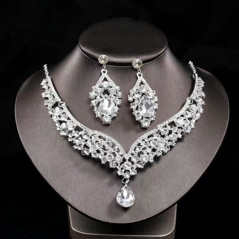 (Cross-border trading), (Wholesale), necklace for bride, set, accessory, chain, decorations, European style, 2 piece set 4