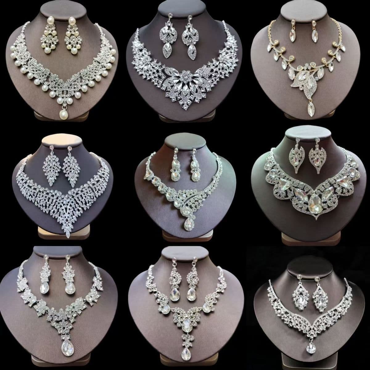 (Cross-border trading), (Wholesale), necklace for bride, set, accessory, chain, decorations, European style, 2 piece set 1