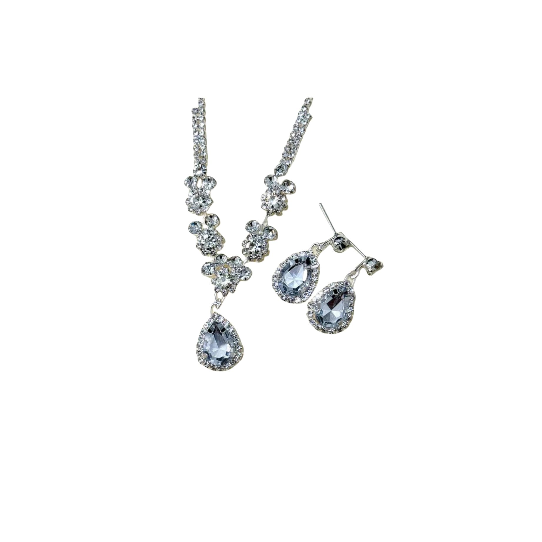 Necklace and earrings, fashionable sophisticated small set, design accessory for bride, European style, light luxury style, flowered, high-quality style 5