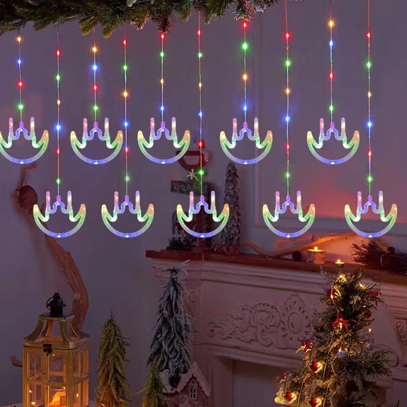 India Diwali LED Leather Thread Curtain Light Festival Decoration Atmosphere Moon Castle Light LED Decorative Light 2