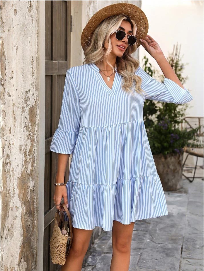 (Cross-border trading), dress, doll, European style, new collection, V-neckline, doll collar 3