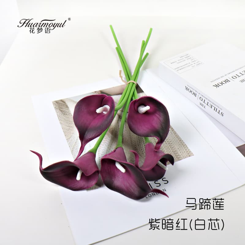 (Cross-border trading), polyurethane small realistic calla lilies, flower arrangements, wedding flowers, photo shoot props