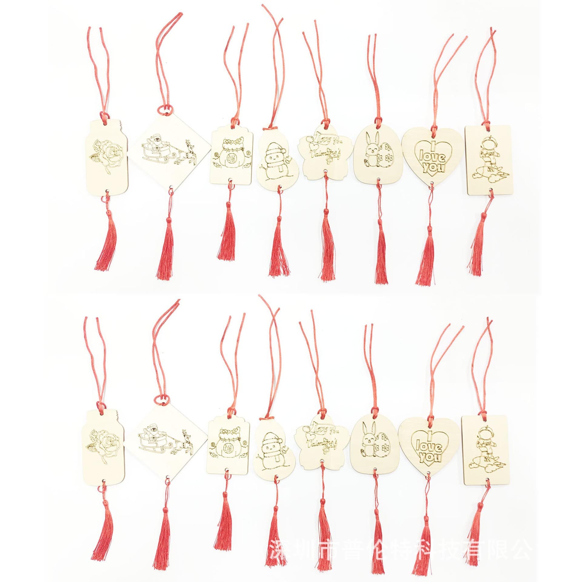 [18 Pieces Wood Decoration, Material for Laser Engraver DIY] 2