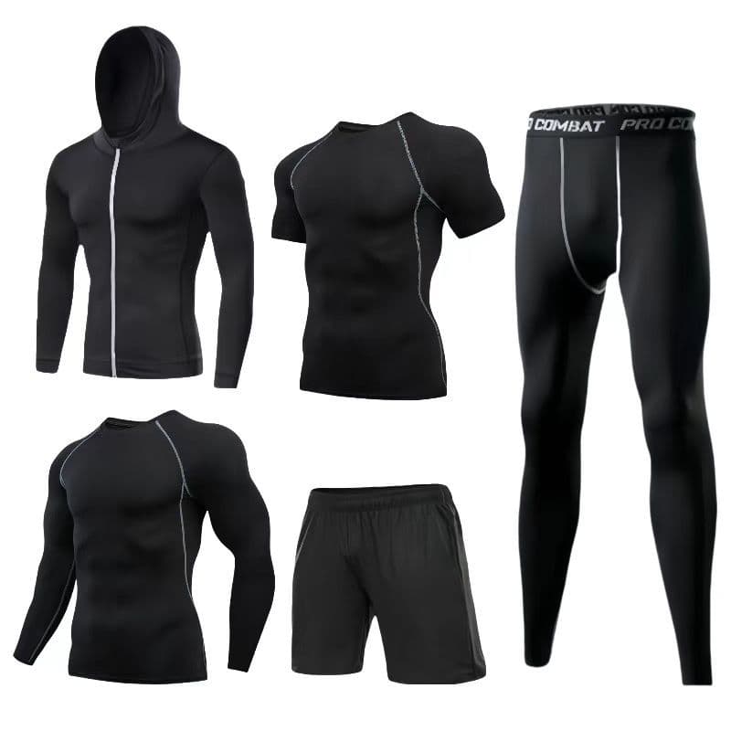 Set for gym, men's elastic sports quick dry overall for training, tight, for running 2