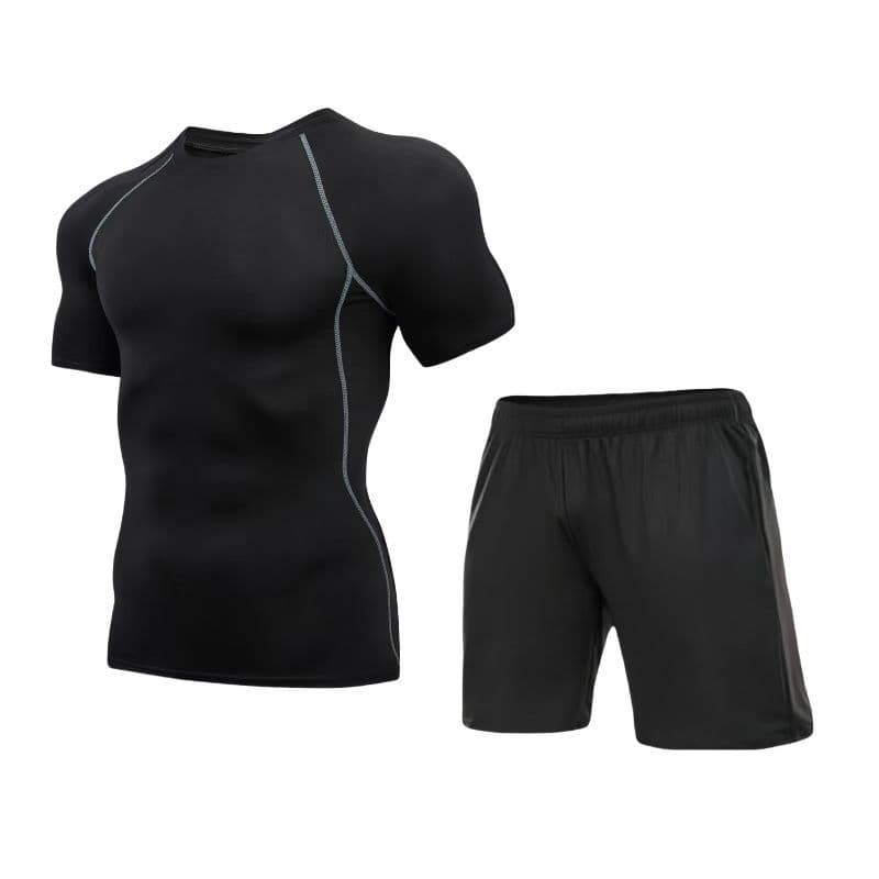 Set for gym, men's elastic sports quick dry overall for training, tight, for running 4