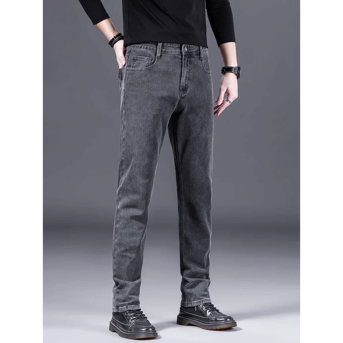 Elite fashionable trend spring summer jeans, trousers, 2024 years, loose straight fit 3