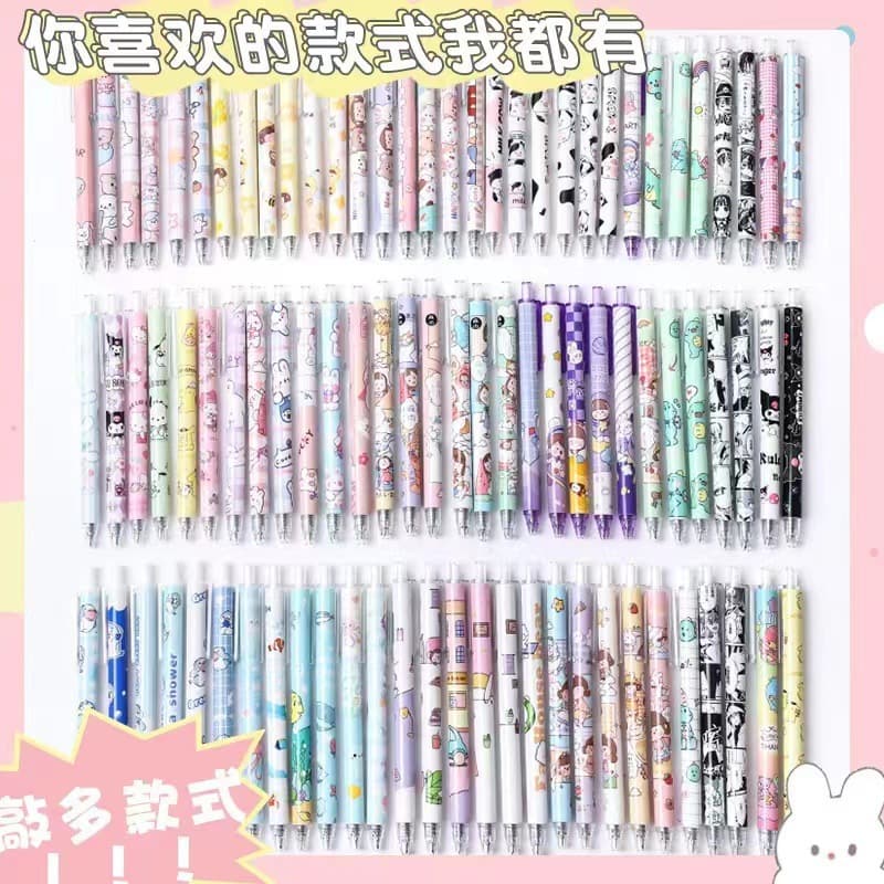 Cartoon rollerball pen for students, high quality cute black bullet 2