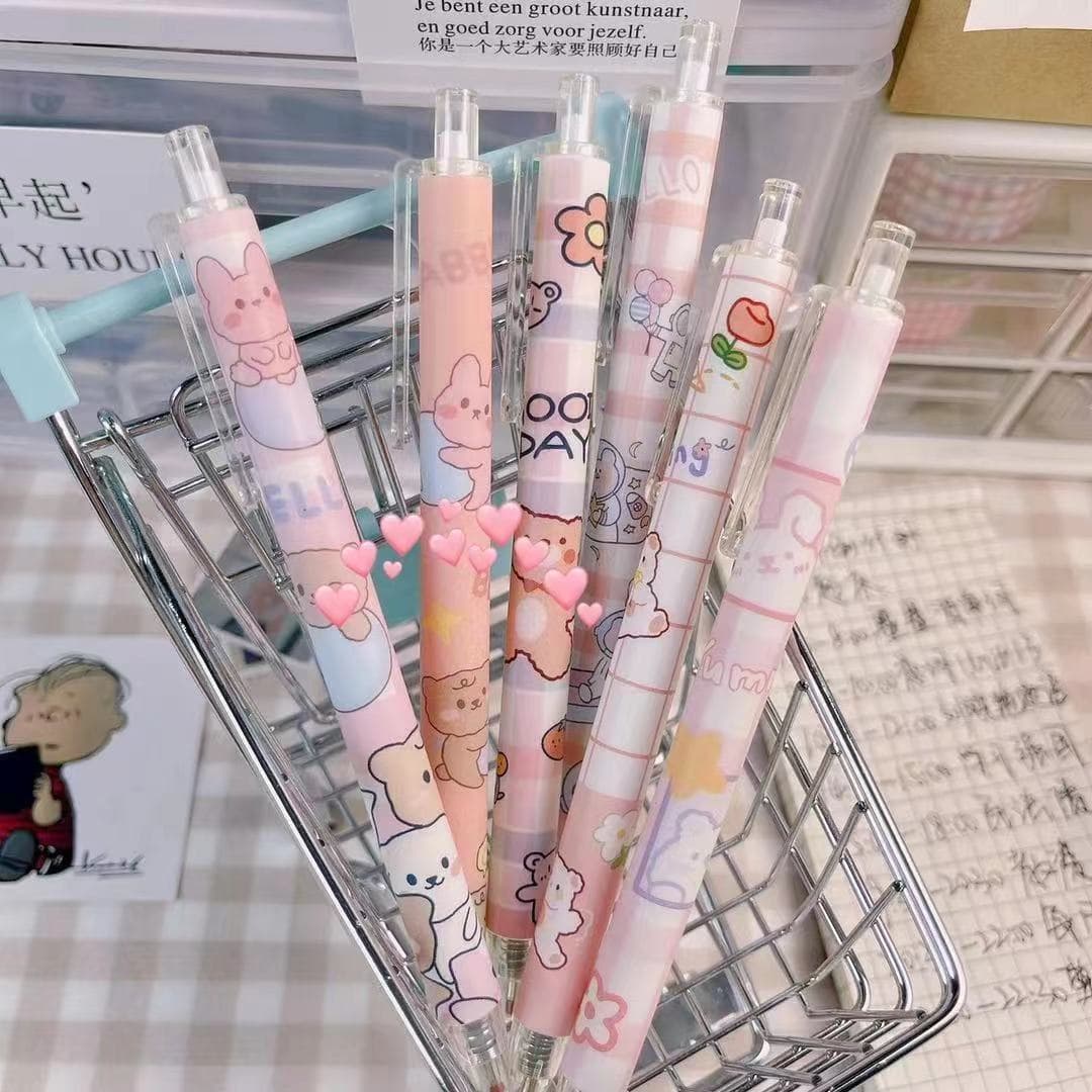 Cartoon rollerball pen for students, high quality cute black bullet 3