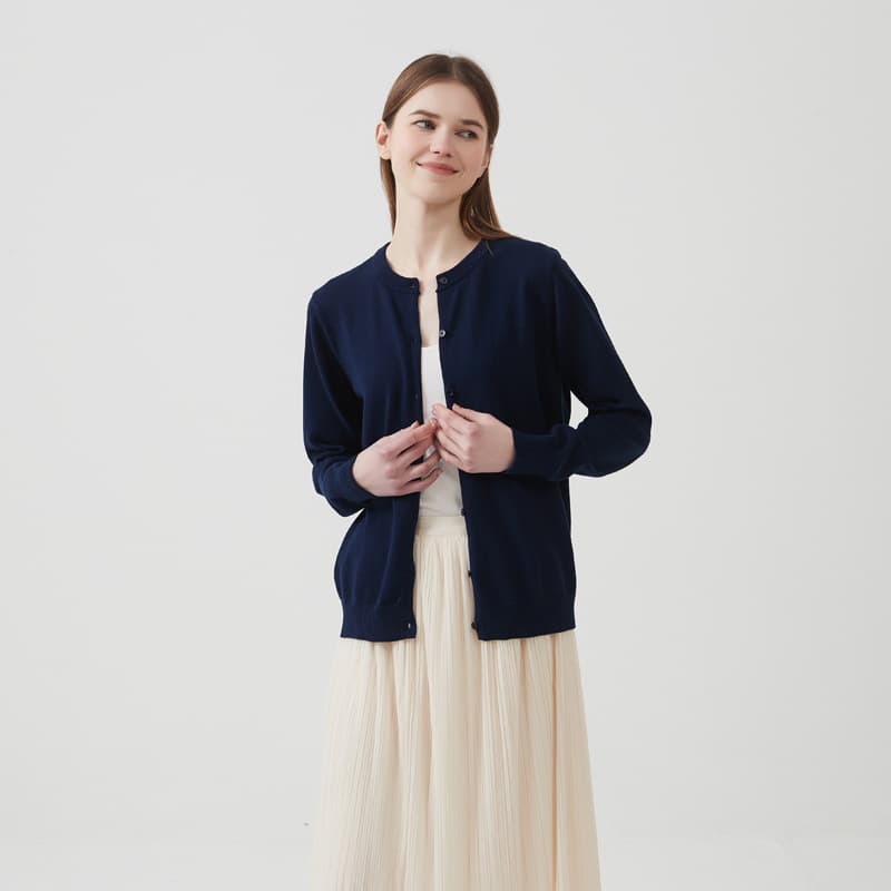 Cardigan, knitted cotton sweater, thin jacket with a round collar 3