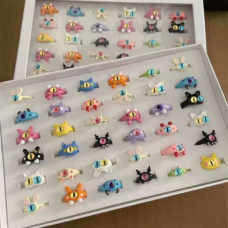 Cute monster, diamond cartoon ring for friend, new collection, for beloved 1