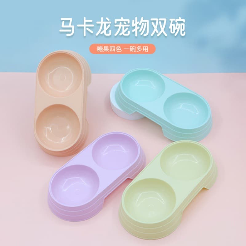 Pet double bowl wholesale cat bowl Pet double bowl cat pot patent horse dragon candy color pet feeding pots of horsecar pet bowl 1