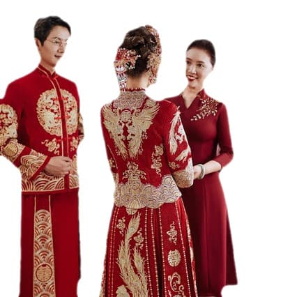 Summer thin suhe traditional wedding dress, slim fit, dragon and phoenix 5