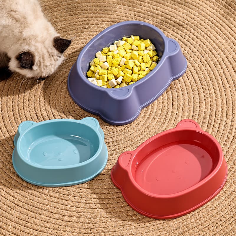 Cat bowl plastic pet dog bowl dog food bowl cat food bowl dog food dog cat single bowl kitten anti -flip catwater bowl cat food 4