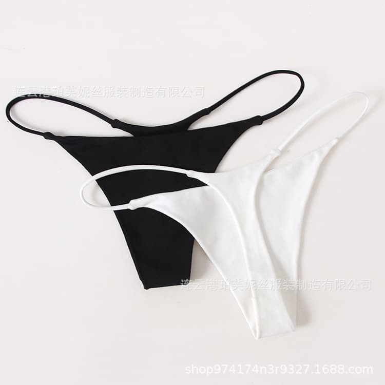 The new version of the double -layer thin band sexy pants low -waist double -layer Bikini Ms. T -type sex panties 1