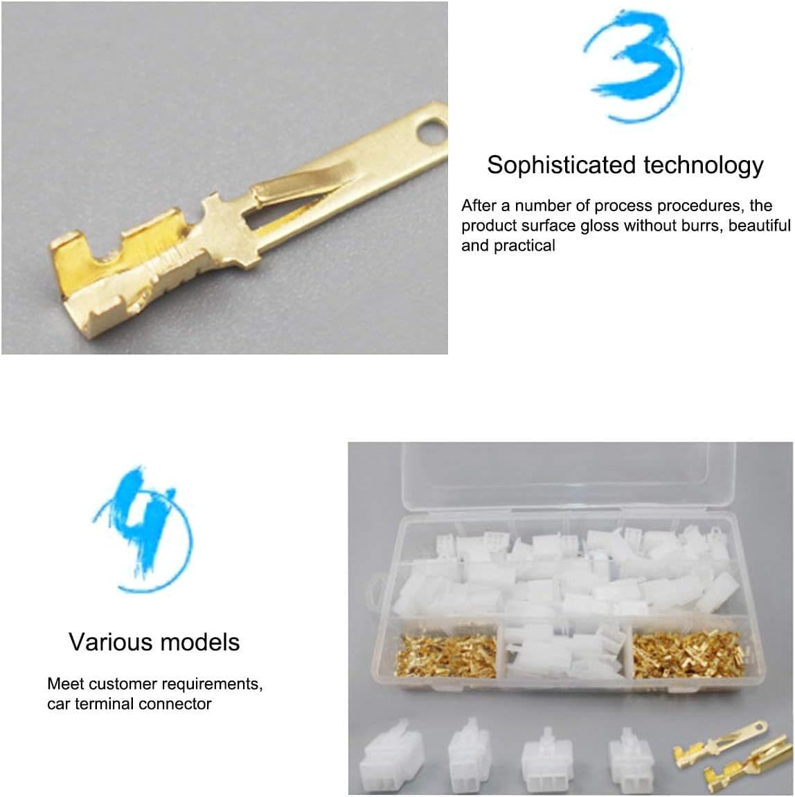 Cross-border wholesale 380pcs automotive wire connector 2346 pin/spring sheath terminal wiring 2.8mm kit 4