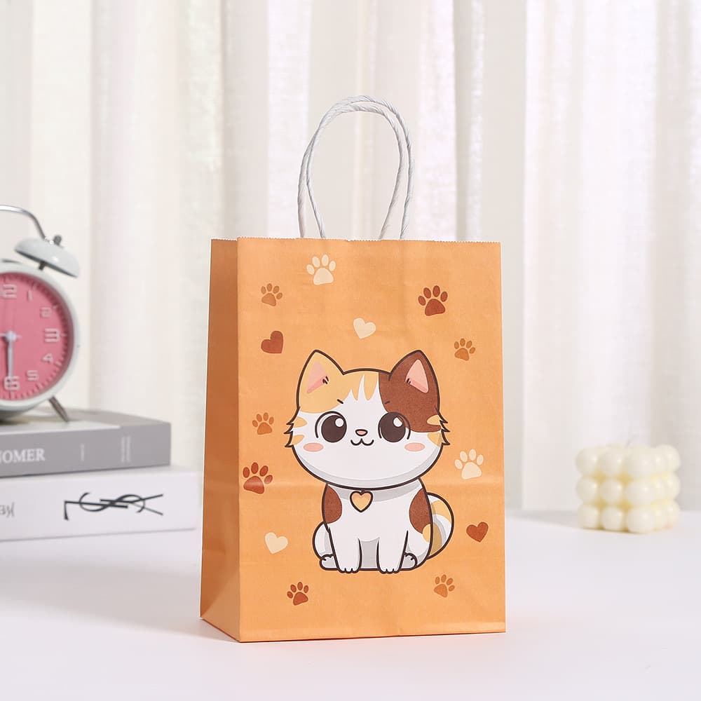 New cartoon cute cat party cowhide paper gift bag small animal cat and cat pattern series gift bag spot 2