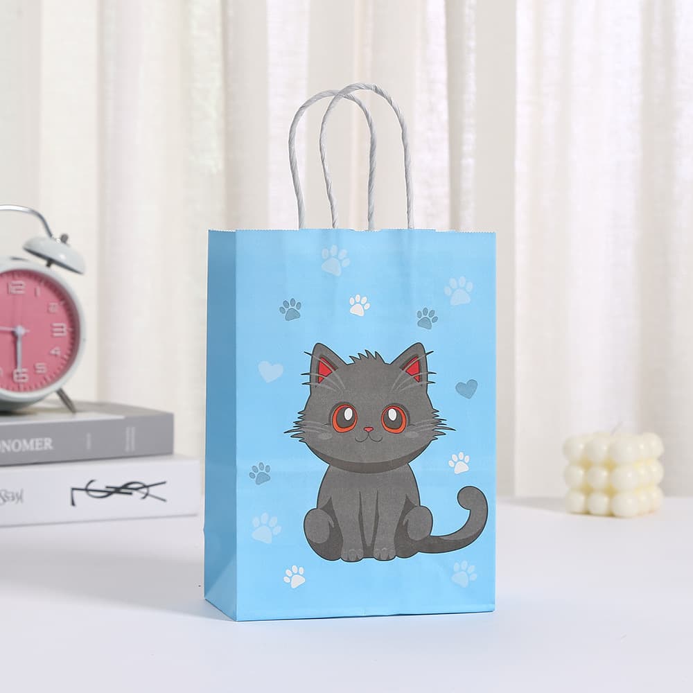 New cartoon cute cat party cowhide paper gift bag small animal cat and cat pattern series gift bag spot 3