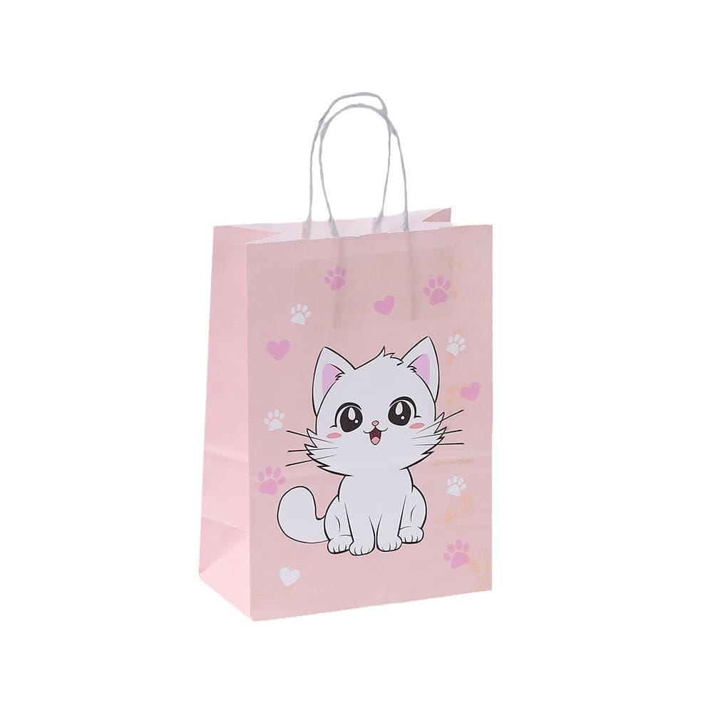 New cartoon cute cat party cowhide paper gift bag small animal cat and cat pattern series gift bag spot 5