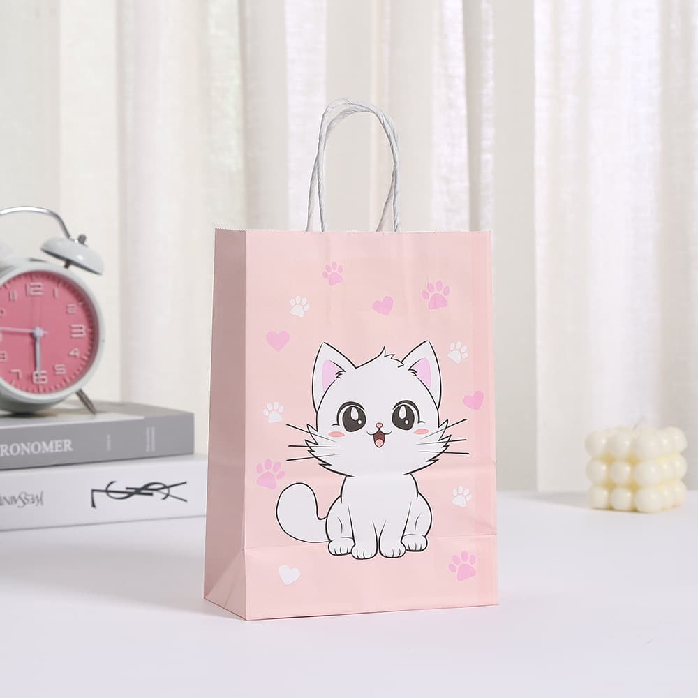 New cartoon cute cat party cowhide paper gift bag small animal cat and cat pattern series gift bag spot 6