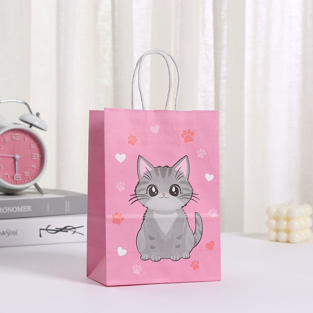 New cartoon cute cat party cowhide paper gift bag small animal cat and cat pattern series gift bag spot 8