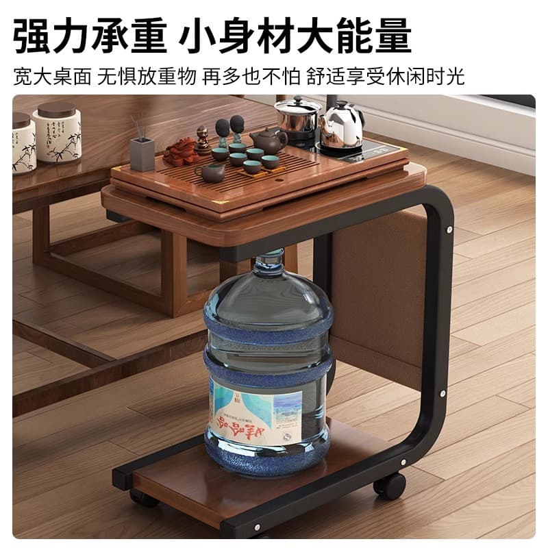 Light luxury high-end side table movable trolley sofa side cabinet simple modern living room coffee table storage rack bedside cabinet 4