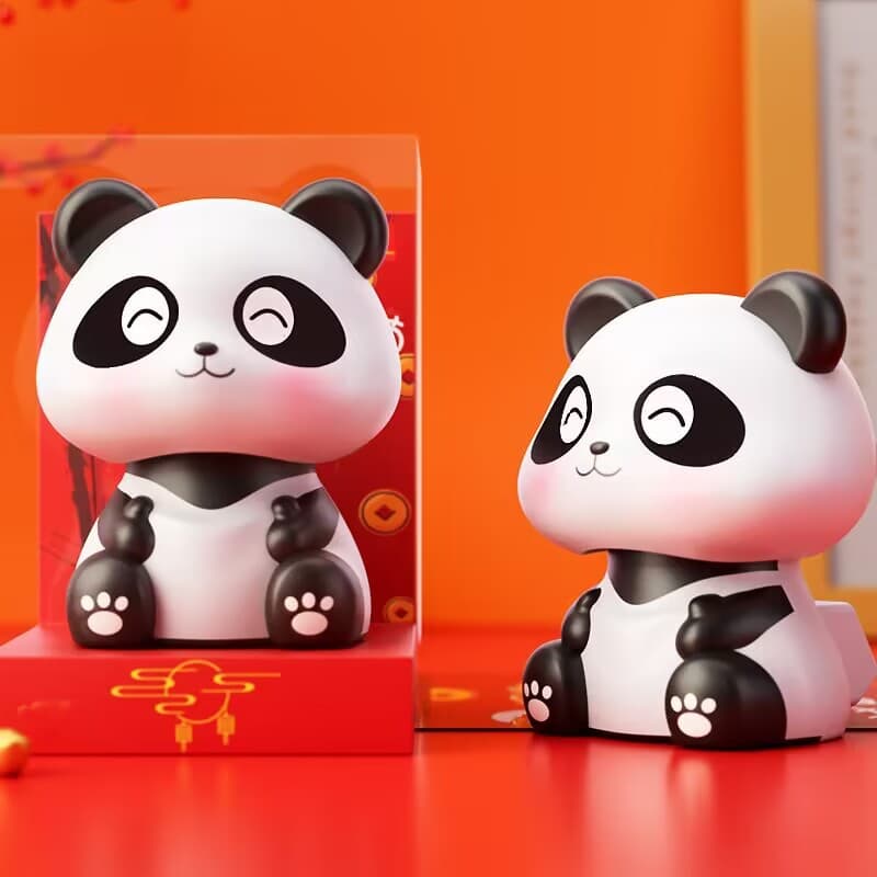 Cute and cute new solar panda car interior home slow swing piece internet celebrity national treasure national trend boutique gift 2