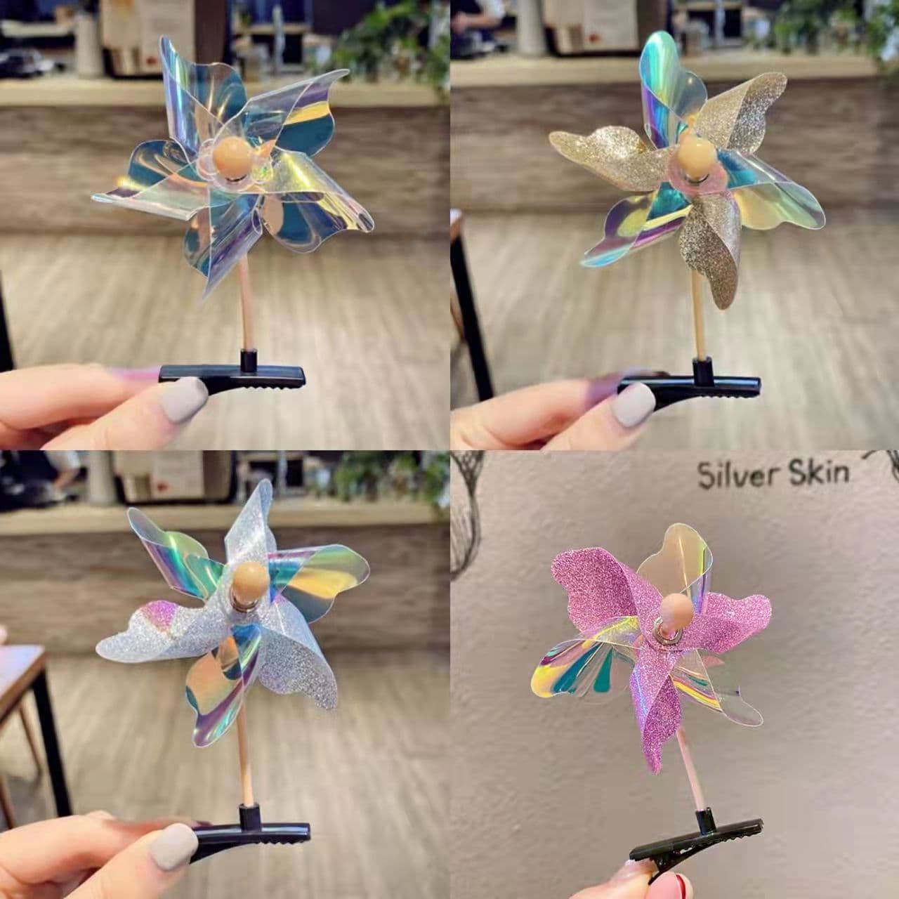 Creative rotating windmill toy, children's cute hairgrip, hair accessory, Birthday gift 4