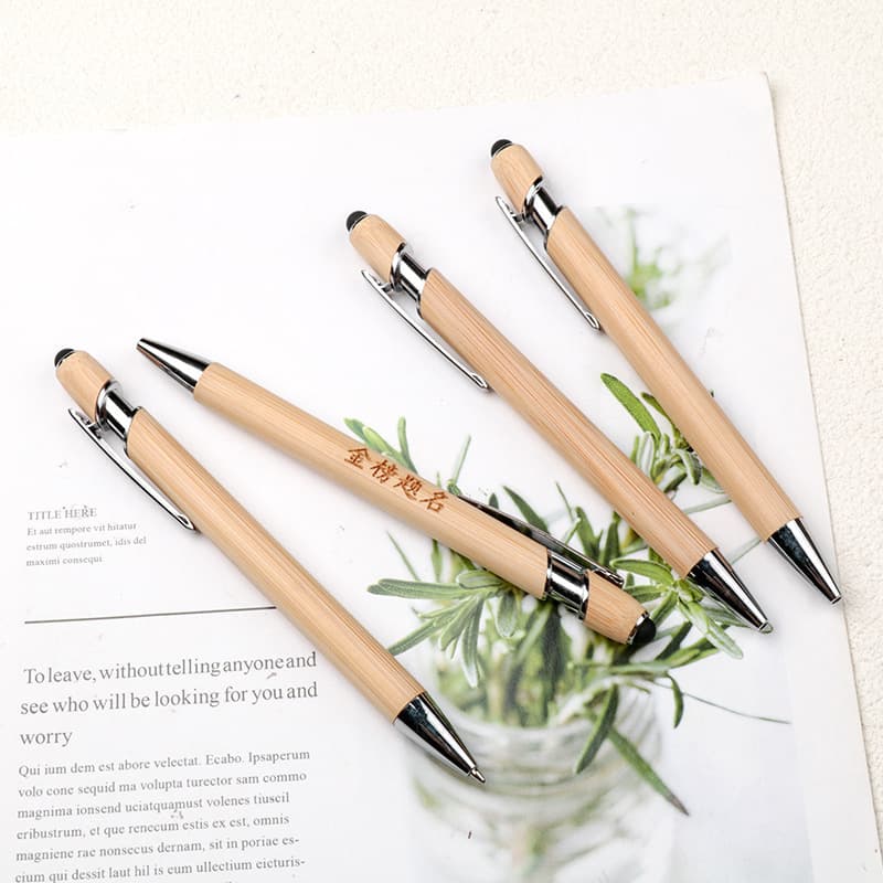 Bamboo tablet touch pen, press the bamboo Maggi pen to customize the logo, office meeting, capacitive touch screen pen