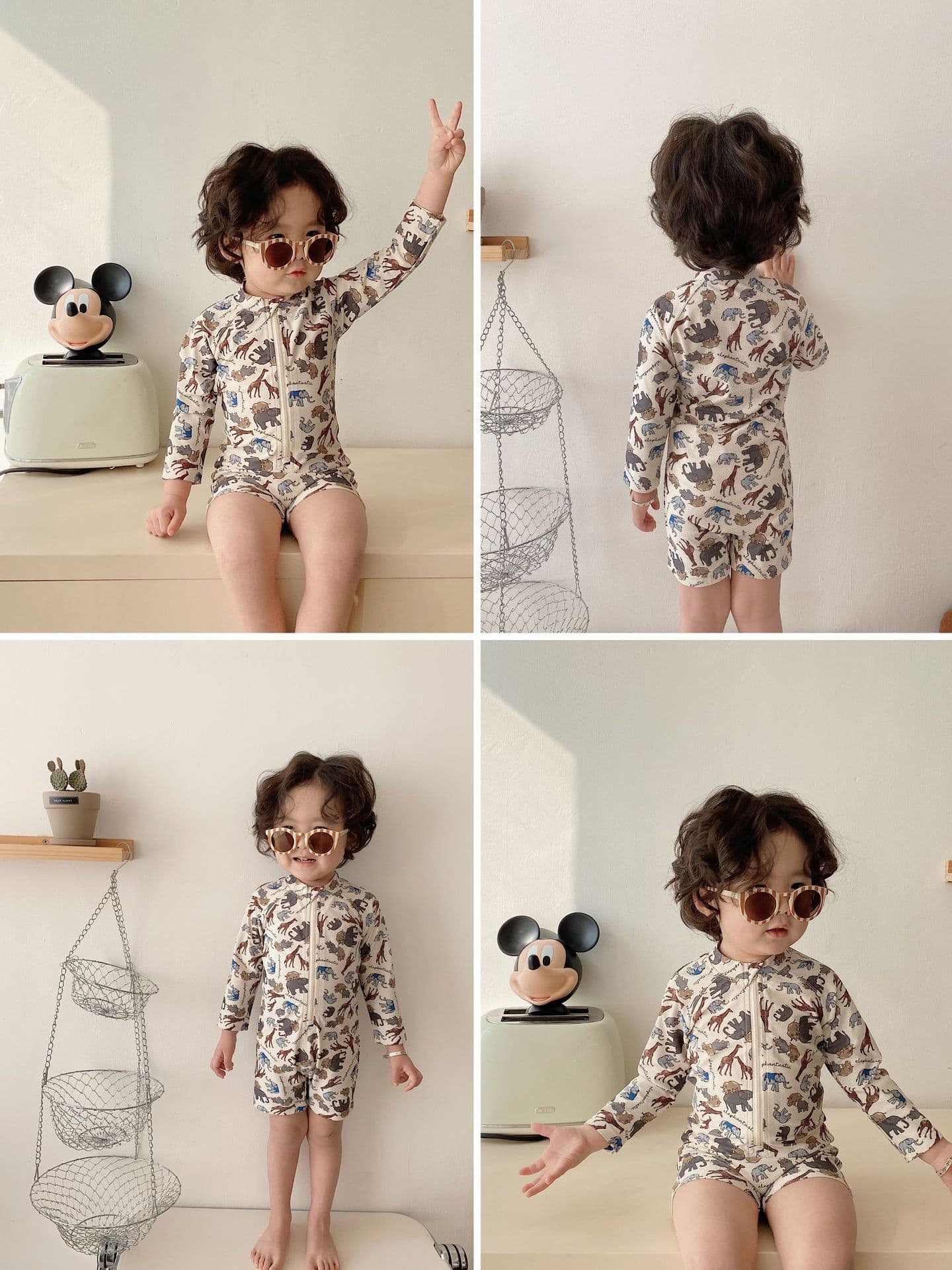 Children's brand swimwear, sun protection cream for boys, long-sleeve 4