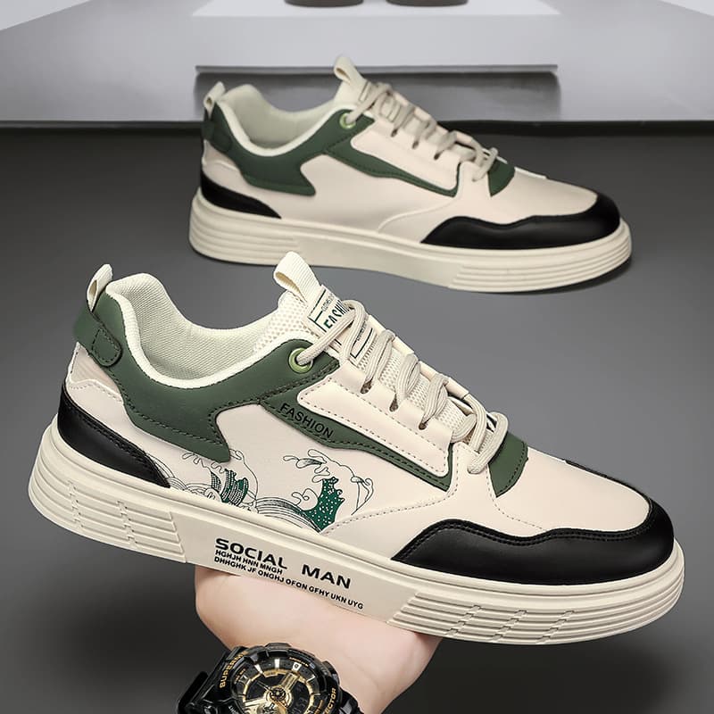 (Cross-border trading), fashionable men's breathable white sneakers for leisure, plus size 2