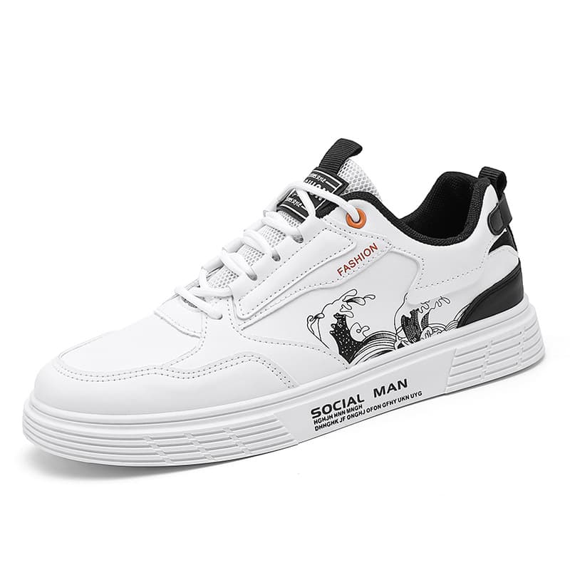 (Cross-border trading), fashionable men's breathable white sneakers for leisure, plus size 5
