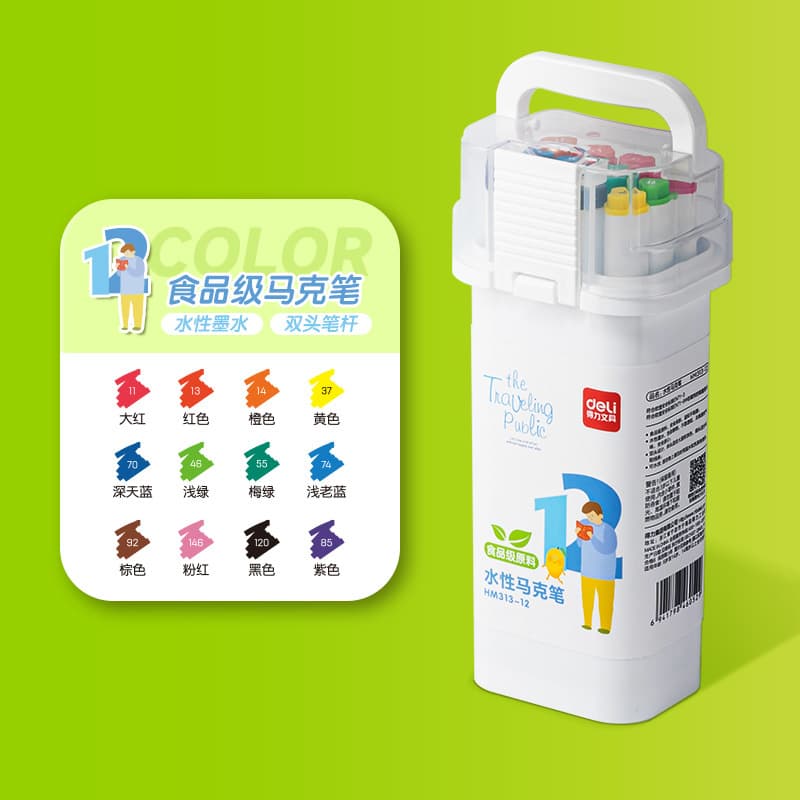 Marker water based, double-sided watercolour, children's art crayons for students, washable 8