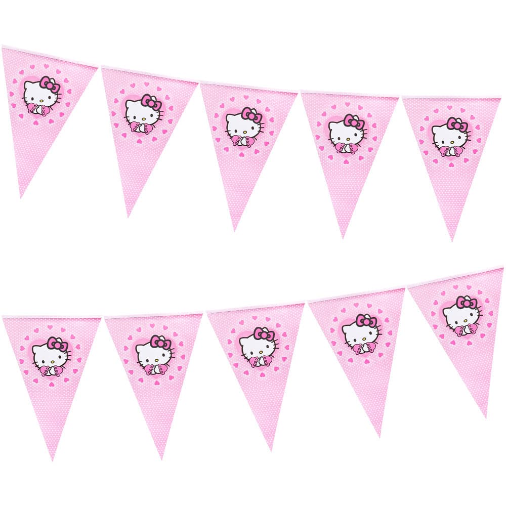 New anime KT cat theme pink birthday party decoration banner gift bag disposable paper cup paper plate tissue paper 3