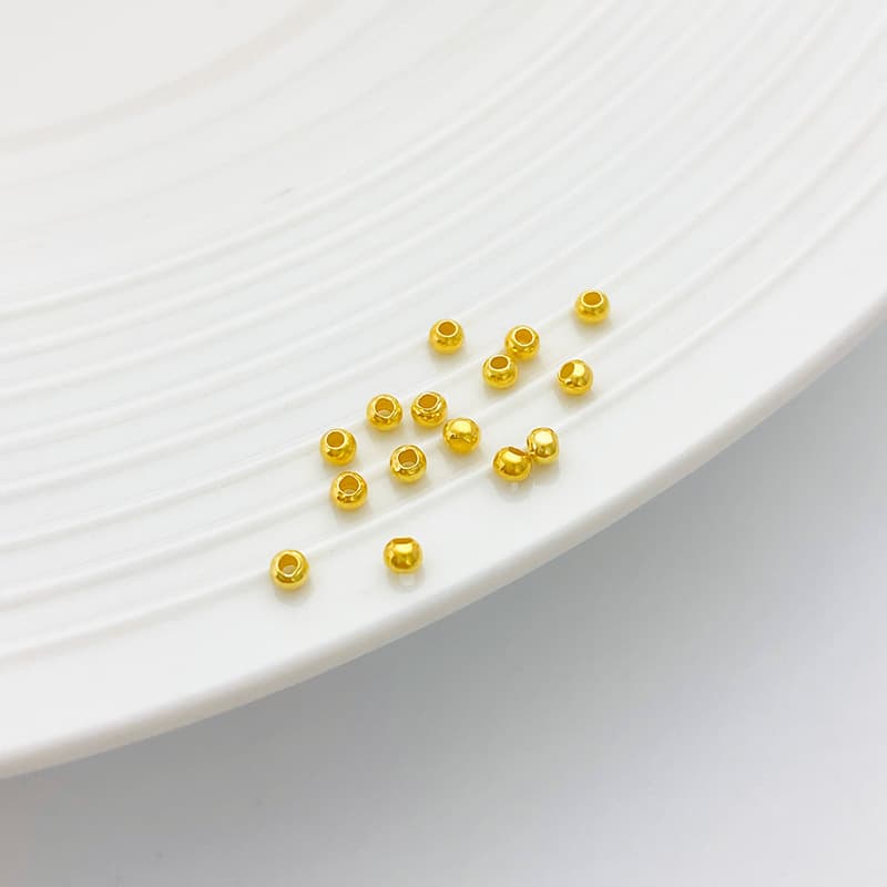 S925, round beads, bracelet handmade, accessories, silver 925 sample, 24 carat white gold, 3mm, DIY 3