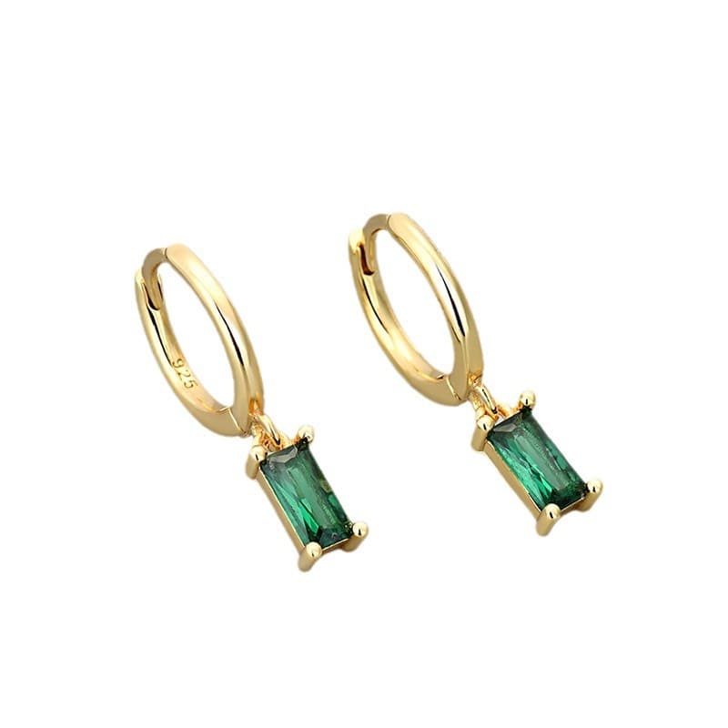 (Cross-border trading), rectangular fashionable universal earrings with zircon, European style, simple and elegant design 5