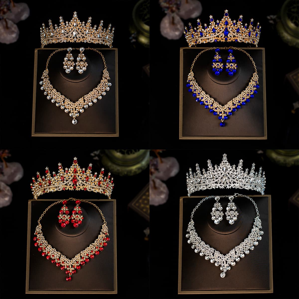 Set for bride, accessory, necklace and earrings, European style, 3 piece set, high-quality style, graduation party