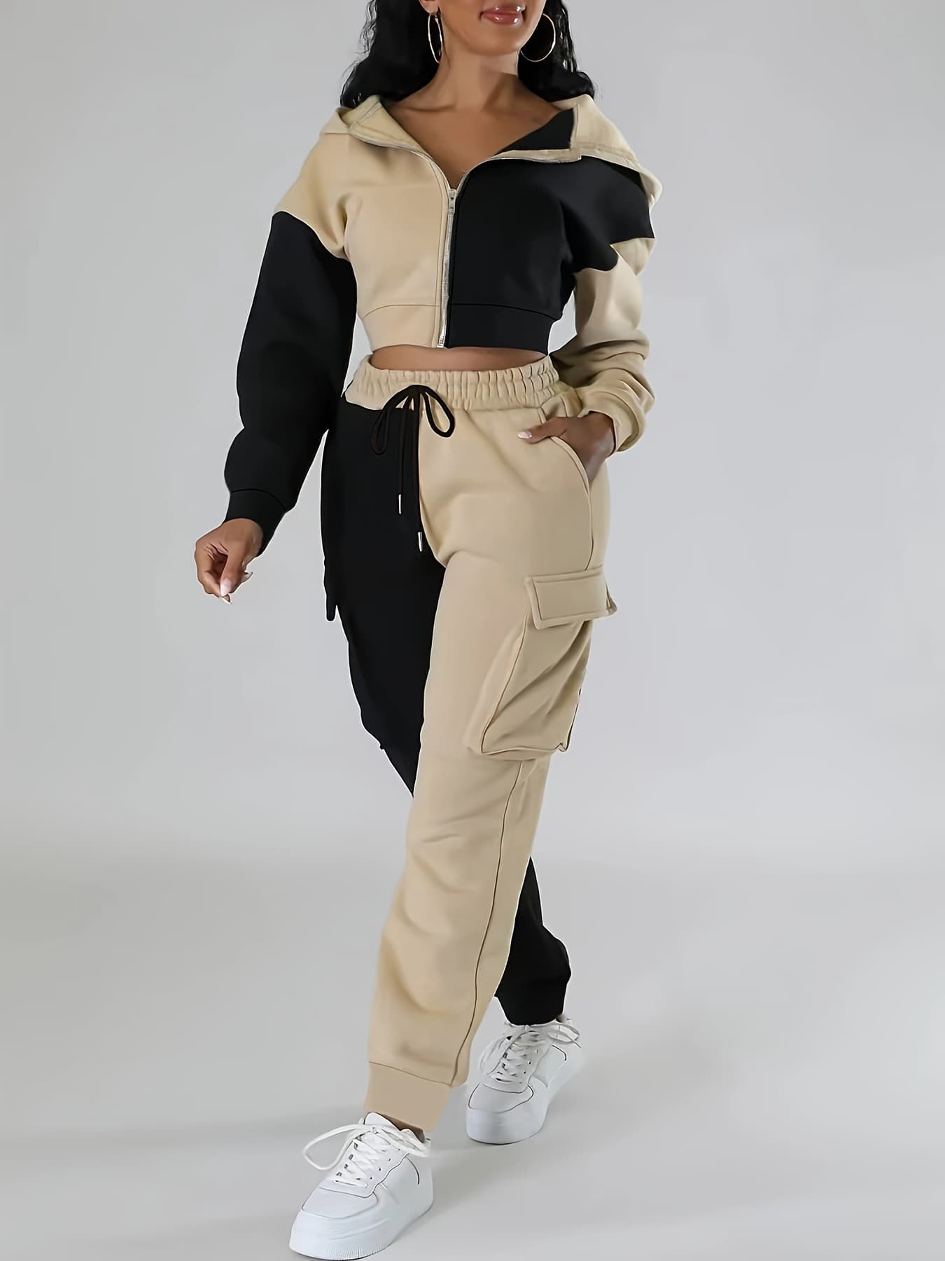 Sports fashionable set, short hoody