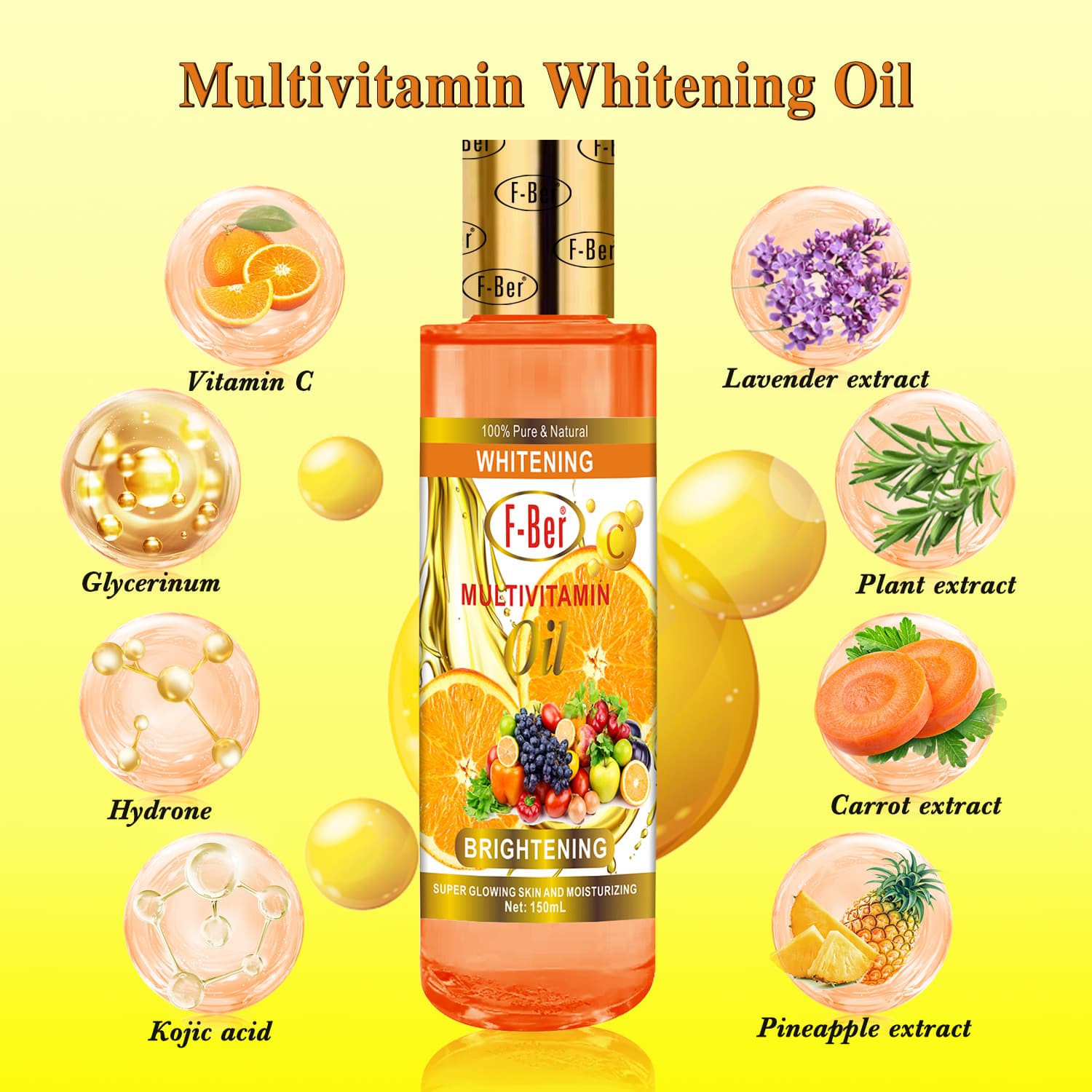 (Cross-border trading), nutritious toner, brightening massage oil full body, vitamin C 4