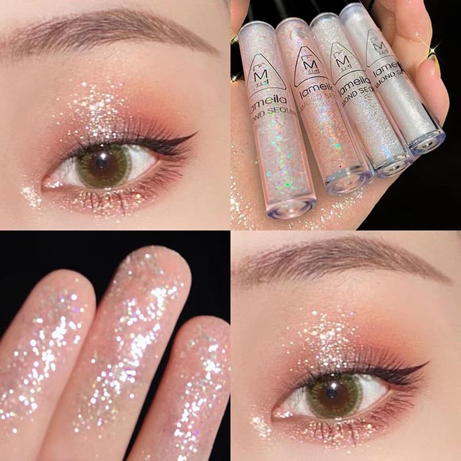 Blinking a tear liquid eye shadow sequins super shiny crystal glitter pink pearlescent pen highlight brightening liquid fine flash 2