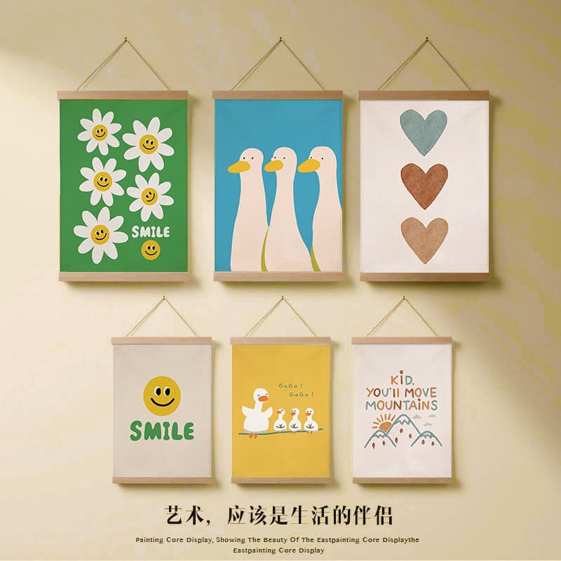 Source Factory Ins Style Cartoon Daisy Duck Scroll Hanging Painting Children's Room Decoration Spot Wholesale Cross-Border Shipping 1